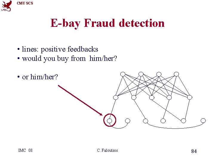CMU SCS E-bay Fraud detection • lines: positive feedbacks • would you buy from