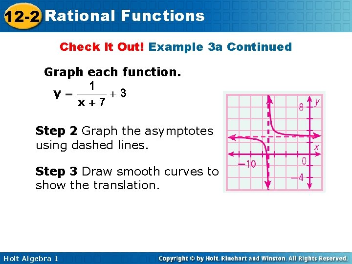 12 -2 Rational Functions Check It Out! Example 3 a Continued Graph each function.