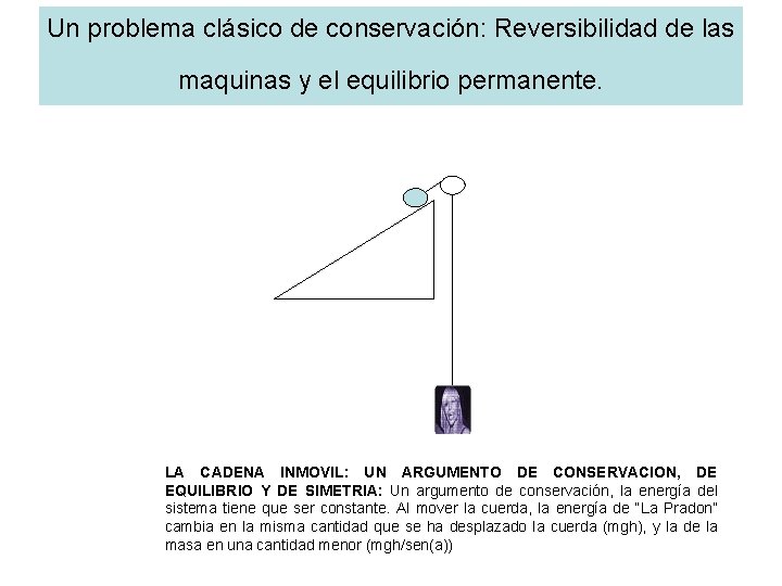 Un problema clásico de conservación: Reversibilidad de las maquinas y el equilibrio permanente. LA