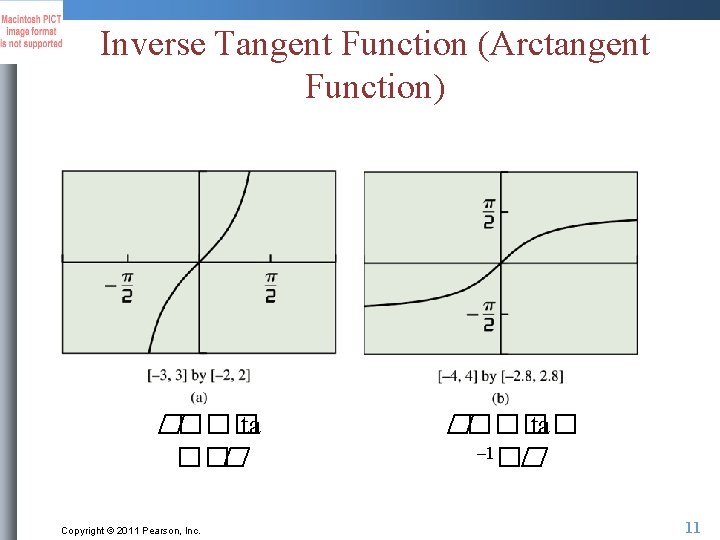 Inverse Tangent Function (Arctangent Function) ���� ta ��� Copyright © 2011 Pearson, Inc. ����