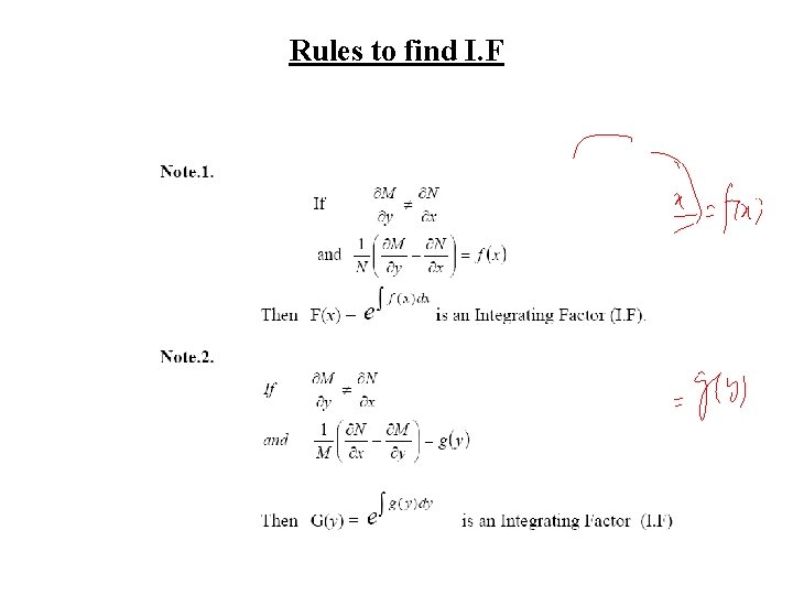 Rules to find I. F 