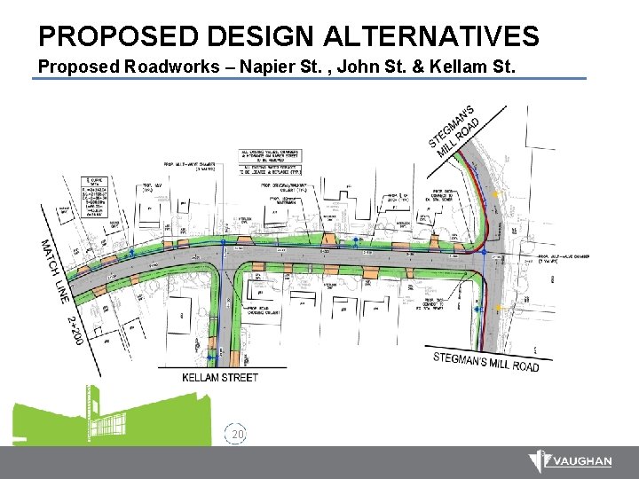 PROPOSED DESIGN ALTERNATIVES Proposed Roadworks – Napier St. , John St. & Kellam St.