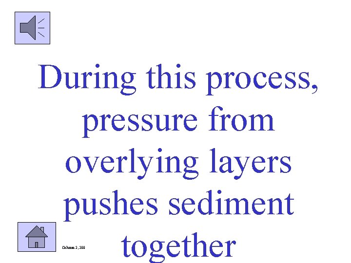 During this process, pressure from overlying layers pushes sediment together Column 2, 200 