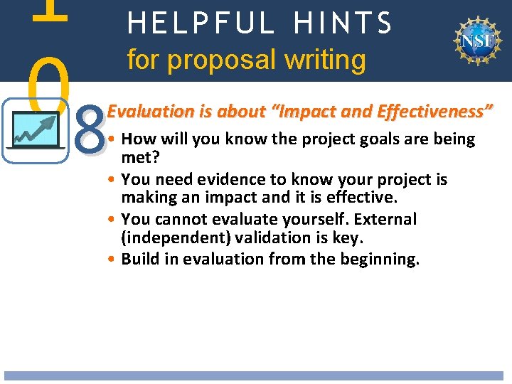 1 08 HELPFUL HINTS National Science Foundation Division of Undergraduate Education (DUE) for proposal