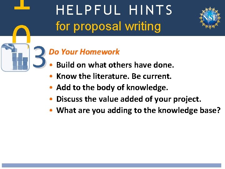 1 03 HELPFUL HINTS National Science Foundation Division of Undergraduate Education (DUE) for proposal