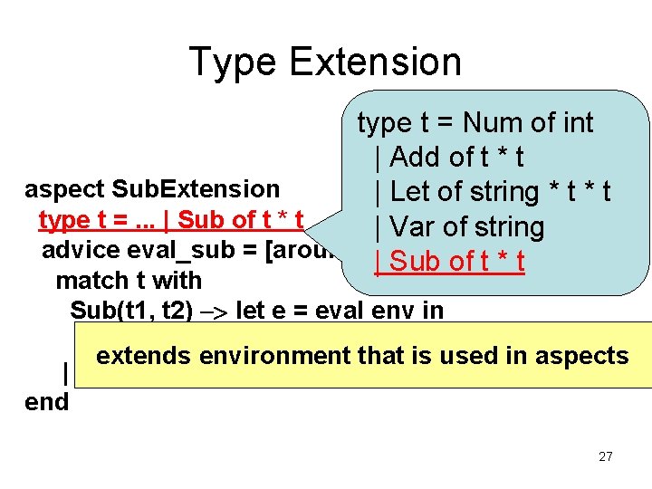 Type Extension type t = Num of int | Add of t * t