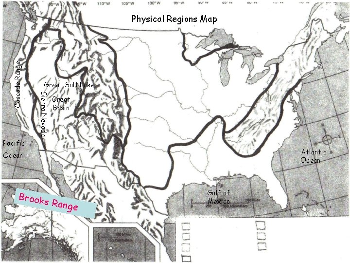 Great Salt Lake Sierra Nevada Cascade Range Physical Regions Map Great Basin Pacific Atlantic