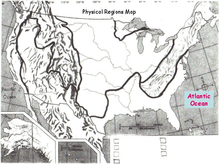 Physical Regions Map Pacific Ocean Atlantic Ocean 