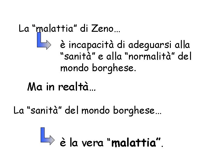 La “malattia” di Zeno… è incapacità di adeguarsi alla “sanità” e alla “normalità” del