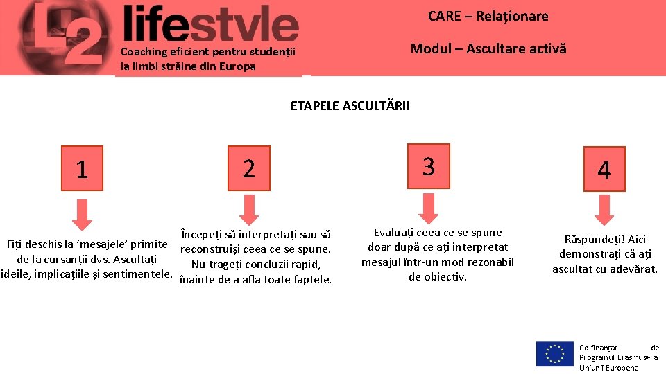 CARE – Relaționare Coaching eficient pentru studenții la limbi străine din Europa Modul –