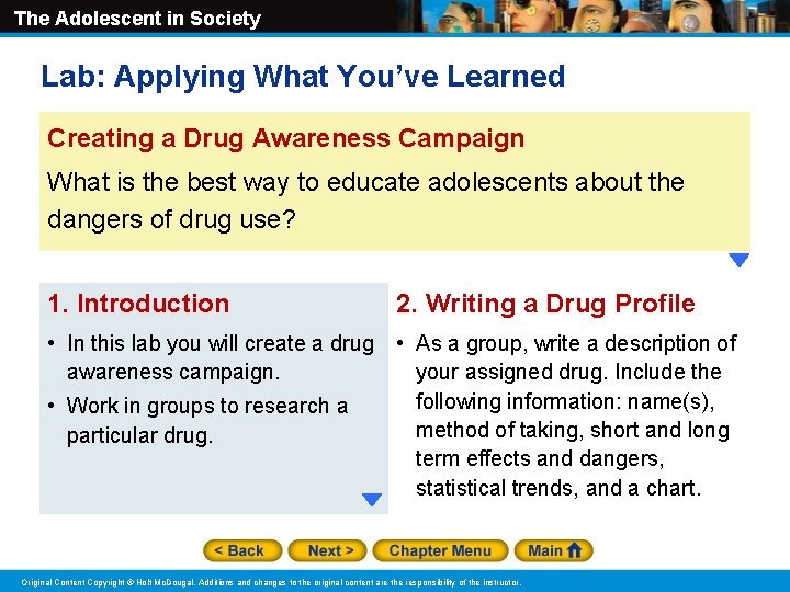 The Adolescent in Society Lab: Applying What You’ve Learned Creating a Drug Awareness Campaign