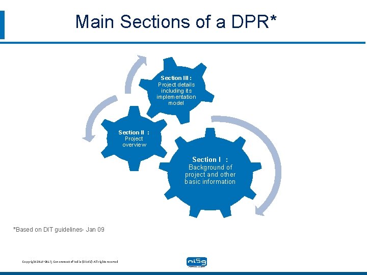 Main Sections of a DPR* Section III : Project details including its implementation model