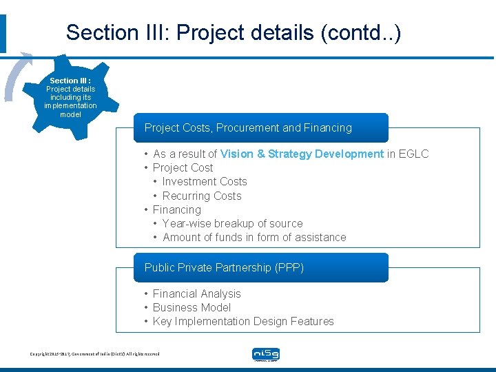 Section III: Project details (contd. . ) Section III : Project details including its