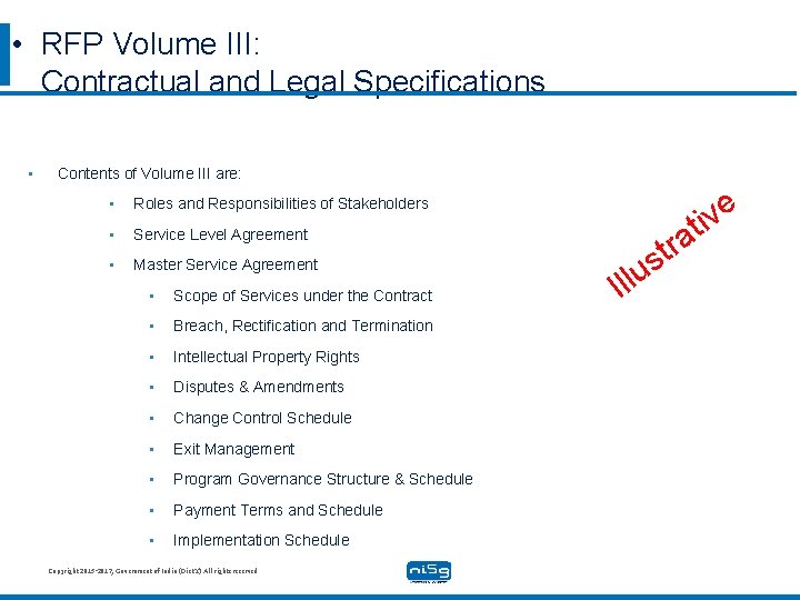  • RFP Volume III: Contractual and Legal Specifications • Contents of Volume III