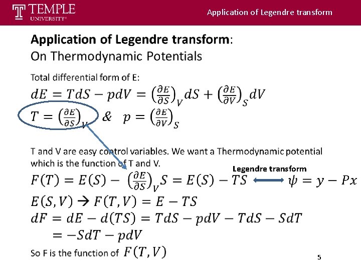Application of Legendre transform 5 