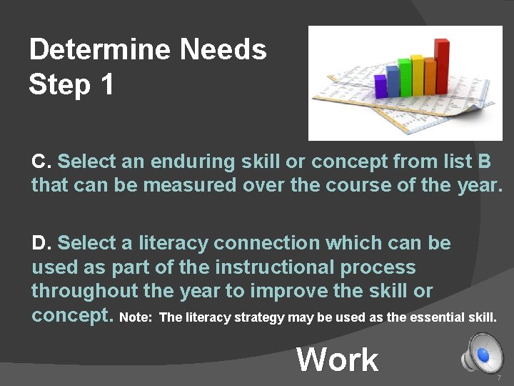 Determine Needs Step 1 C. Select an enduring skill or concept from list B