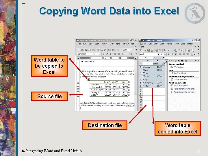 Copying Word Data into Excel Word table to be copied to Excel Source file Copying Word Data into Excel Word table to be copied to Excel Source file
