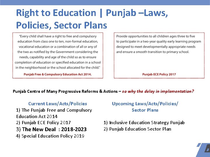 Right to Education | Punjab –Laws, Policies, Sector Plans Punjab Centre of Many Progressive Right to Education | Punjab –Laws, Policies, Sector Plans Punjab Centre of Many Progressive