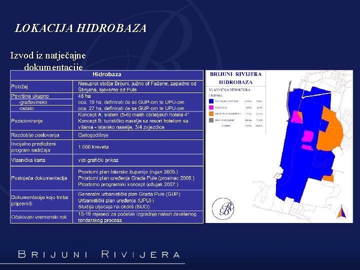 LOKACIJA HIDROBAZA Izvod iz natječajne dokumentacije 