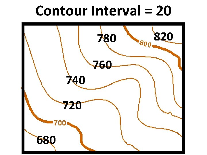 Contour Interval = 20 780 740 720 680 760 820 
