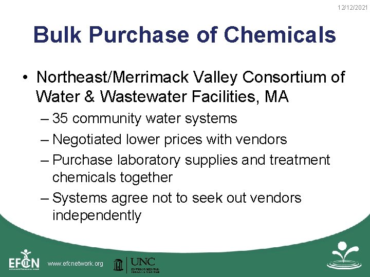 12/12/2021 Bulk Purchase of Chemicals • Northeast/Merrimack Valley Consortium of Water & Wastewater Facilities,