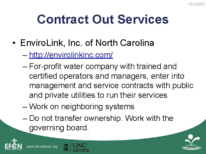 12/12/2021 Contract Out Services • Enviro. Link, Inc. of North Carolina – http: //envirolinkinc.