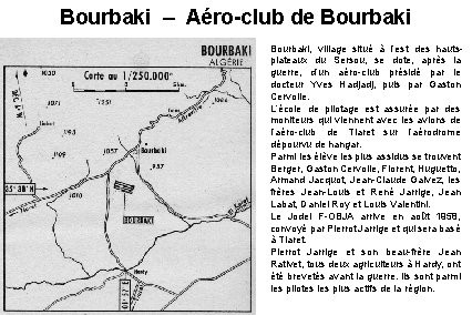 Bourbaki – Aéro-club de Bourbaki, village situé à l’est des hautsplateaux du Sersou, se