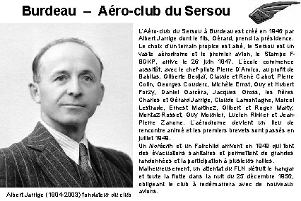 Burdeau – Aéro-club du Sersou Albert Jarrige (1904 -2003) fondateur du club L’Aéro-club du