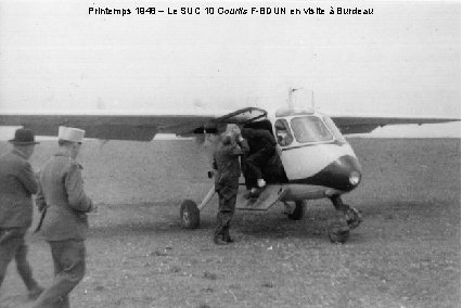 Printemps 1948 – Le SUC 10 Courlis F-BDUN en visite à Burdeau 