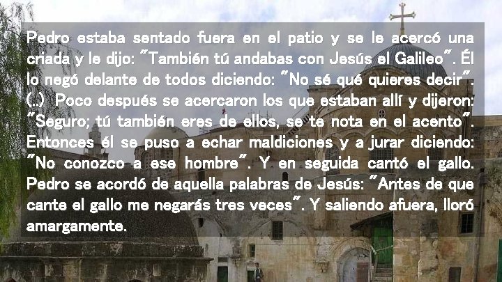 Pedro estaba sentado fuera en el patio y se le acercó una criada y