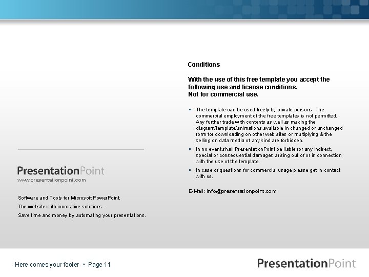Conditions With the use of this free template you accept the following use and Conditions With the use of this free template you accept the following use and