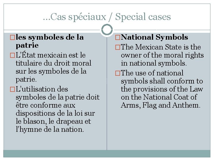 …Cas spéciaux / Special cases �les symboles de la patrie �L’État mexicain est le