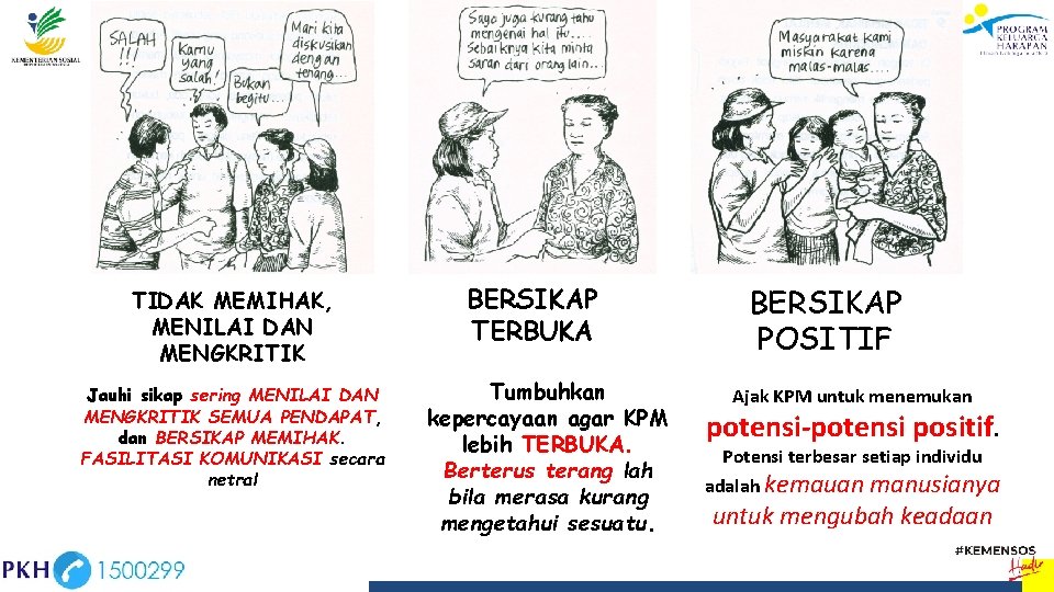 TIDAK MEMIHAK, MENILAI DAN MENGKRITIK Jauhi sikap sering MENILAI DAN MENGKRITIK SEMUA PENDAPAT, dan