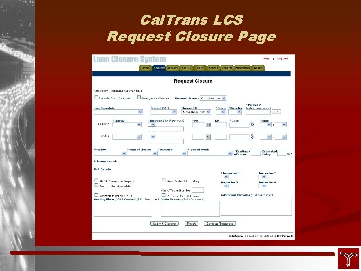 Cal. Trans LCS Request Closure Page 