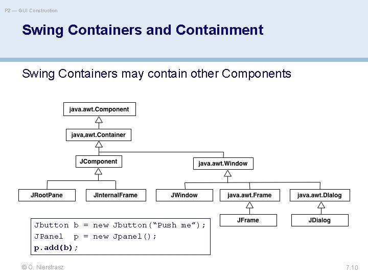 P 2 — GUI Construction Swing Containers and Containment Swing Containers may contain other