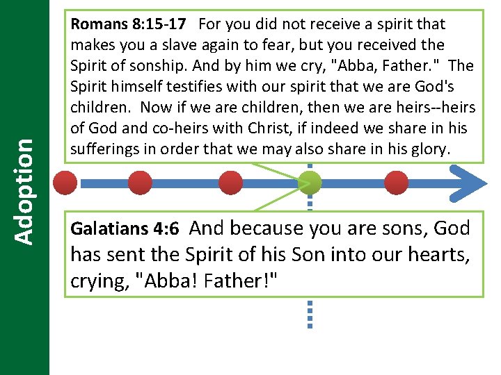 Adoption Romans 8: 15 -17 For you did not receive a spirit that makes