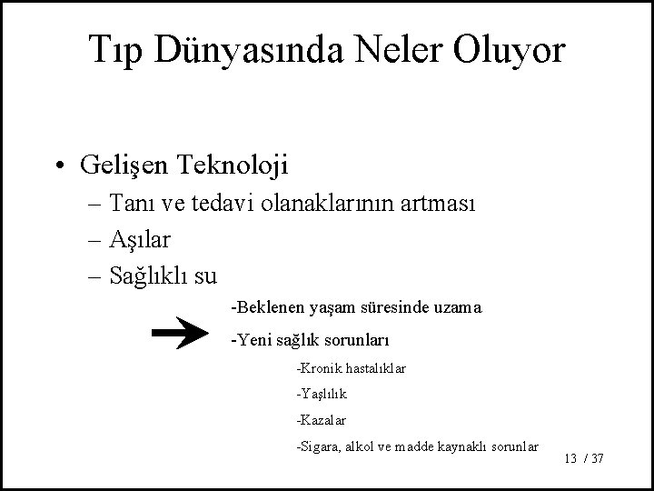 Tıp Dünyasında Neler Oluyor • Gelişen Teknoloji – Tanı ve tedavi olanaklarının artması –