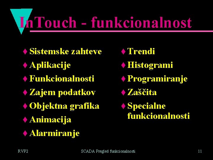 In. Touch - funkcionalnost t Sistemske zahteve t Trendi t Aplikacije t Histogrami t