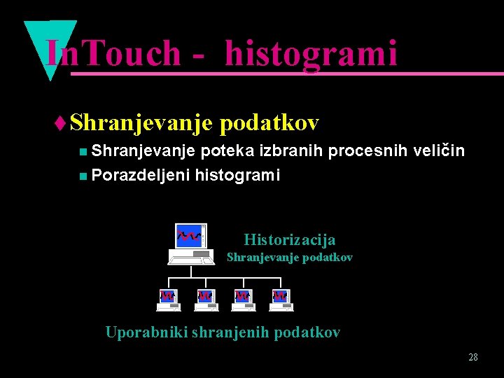 In. Touch - histogrami t Shranjevanje podatkov n Shranjevanje poteka izbranih procesnih veličin n