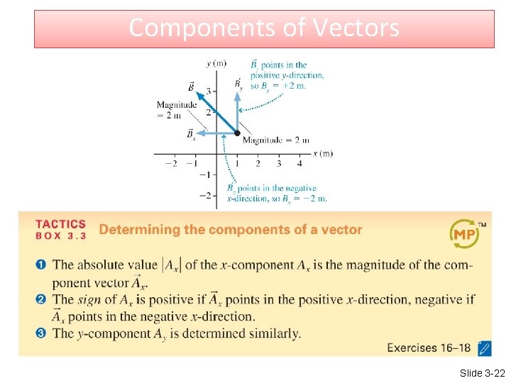 Components of Vectors Slide 3 -22 