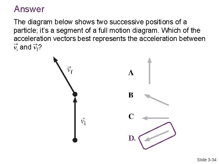 Answer The diagram below shows two successive positions of a particle; it’s a segment