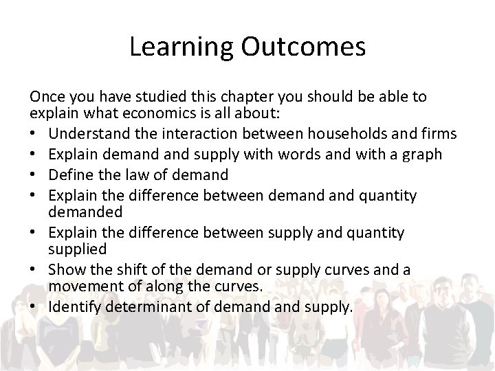 Learning Outcomes Once you have studied this chapter you should be able to explain
