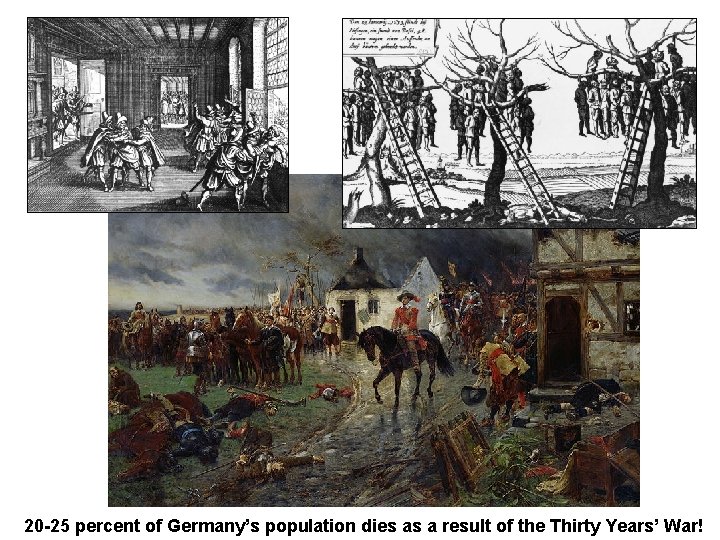 20 -25 percent of Germany’s population dies as a result of the Thirty Years’