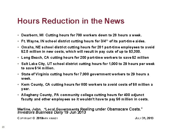 Hours Reduction in the News • Dearborn, MI Cutting hours for 700 workers down