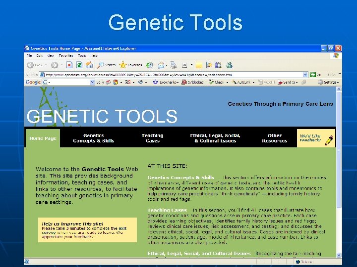 Genetic Tools 