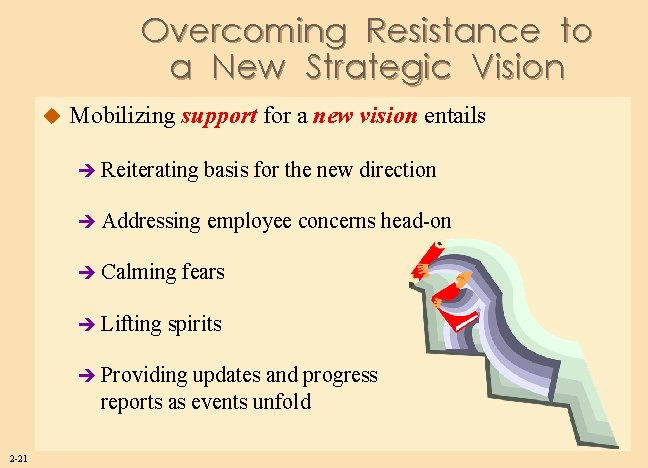 Overcoming Resistance to a New Strategic Vision u Mobilizing support for a new vision