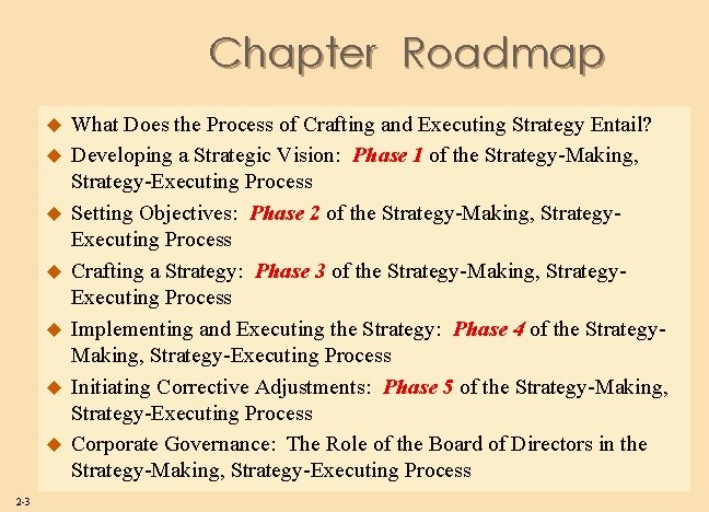 Chapter Roadmap u u u u 2 -3 What Does the Process of Crafting