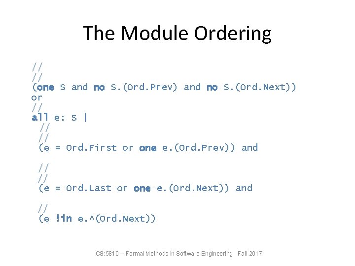 The Module Ordering // // (one S and no S. (Ord. Prev) and no