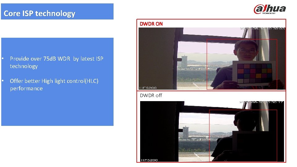 Core ISP technology DWDR ON • Provide over 75 d. B WDR by latest