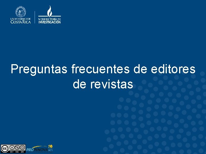 Preguntas frecuentes de editores de revistas 